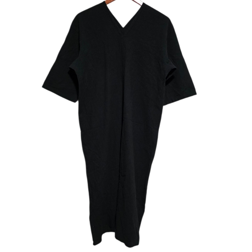Evam Eva Linen Blend Dress in Black Size Medium